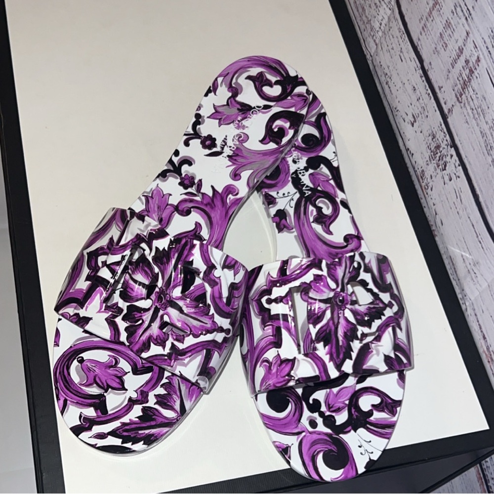 Dolce & Gabbana Majolica-print Rubber Slides